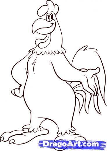 368x520 Drawn Rooster Cartoon