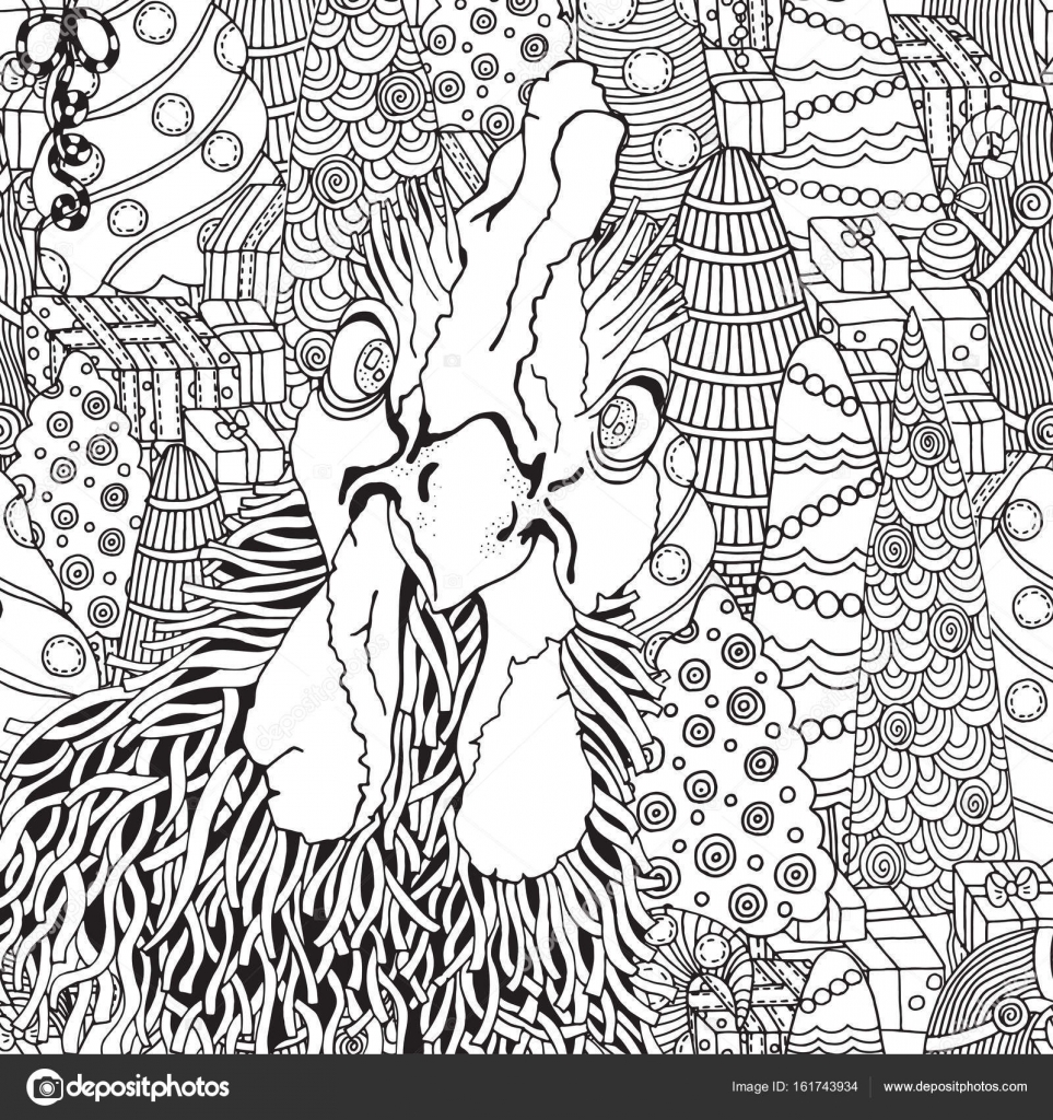 963x1024 Hand Drawn Rooster In Zentangle Style Stock Vector Imhope
