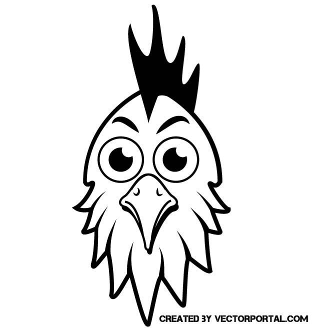 660x660 Rooster Head Vector Image