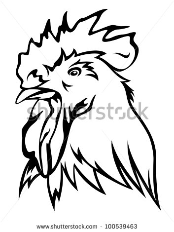 353x470 Rooster Head Outline Clipart