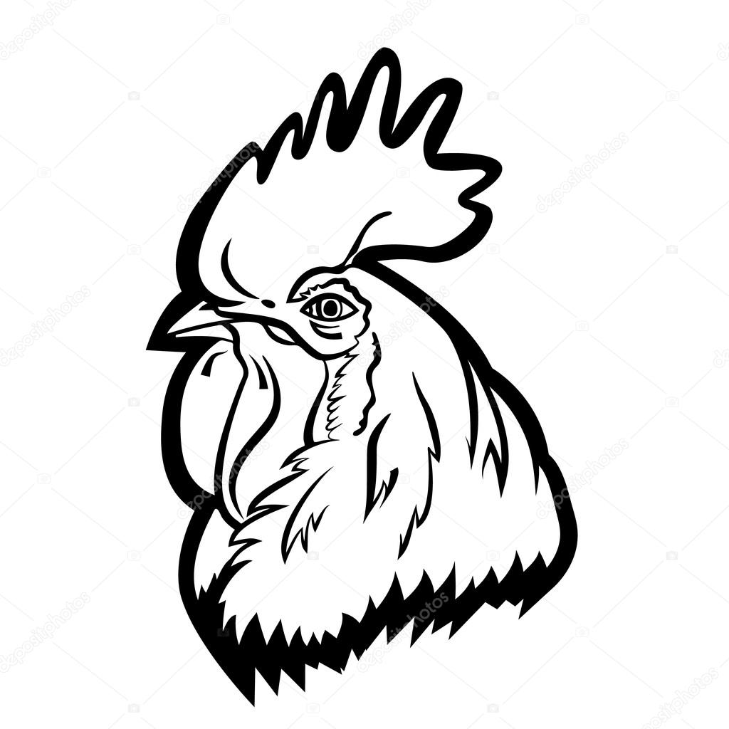 1024x1024 Rooster Logo Mascot. Isolated Rooster Head Vector Illustration