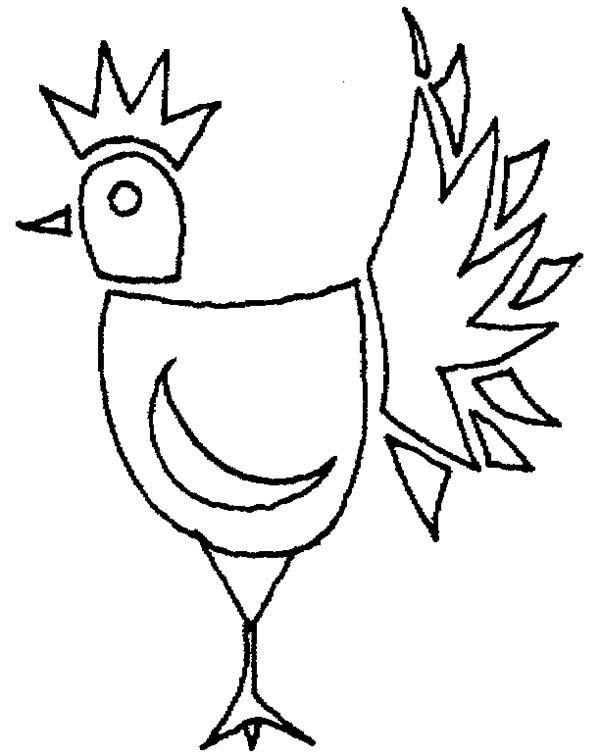 600x756 Unique Drawing Of Rooster Coloring Page Coloring Sky
