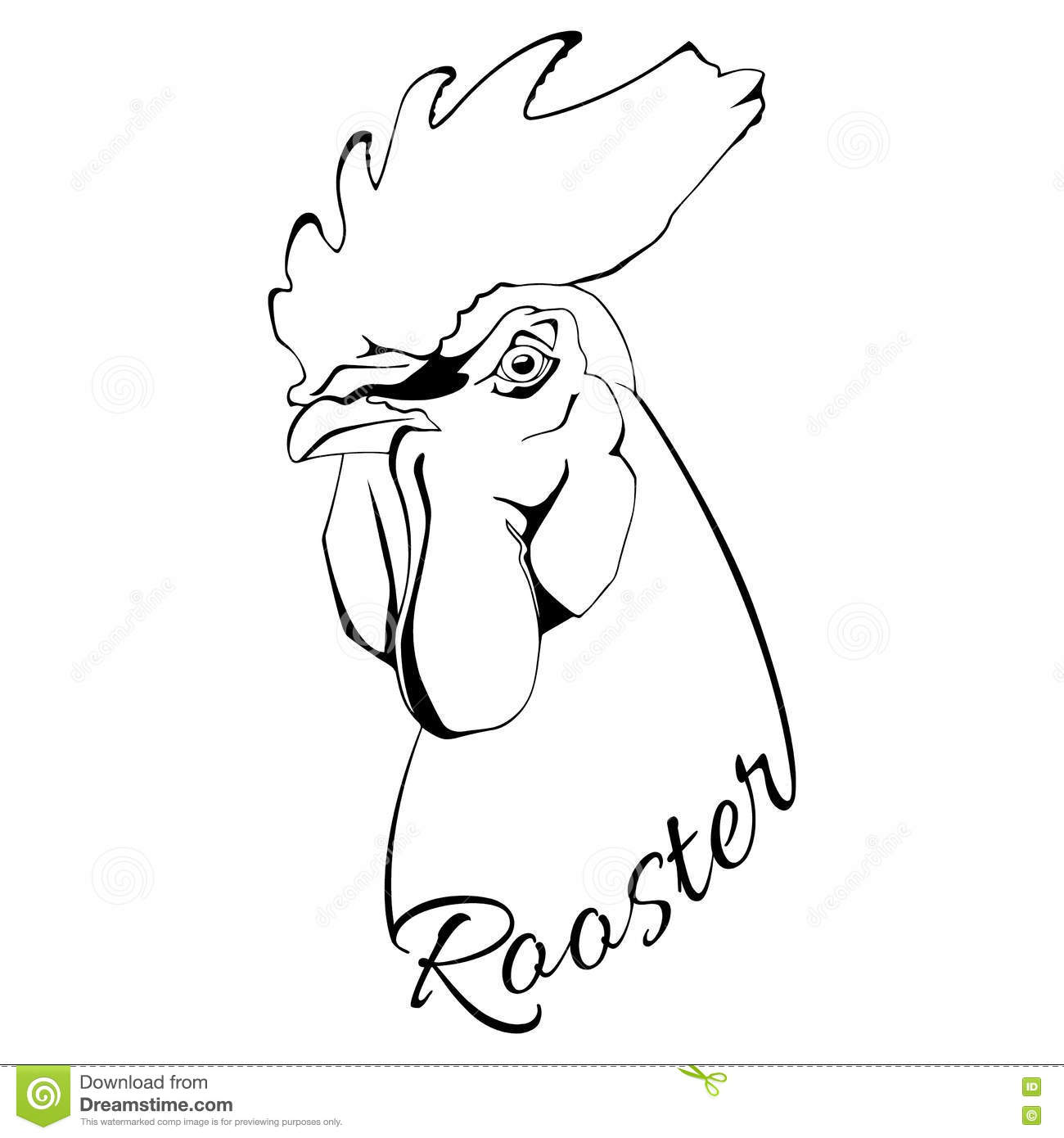 1300x1390 Drawn Rooster Outline