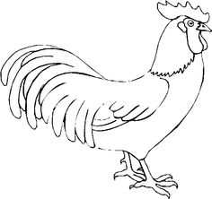 Rooster Outline Drawing At Getdrawings 