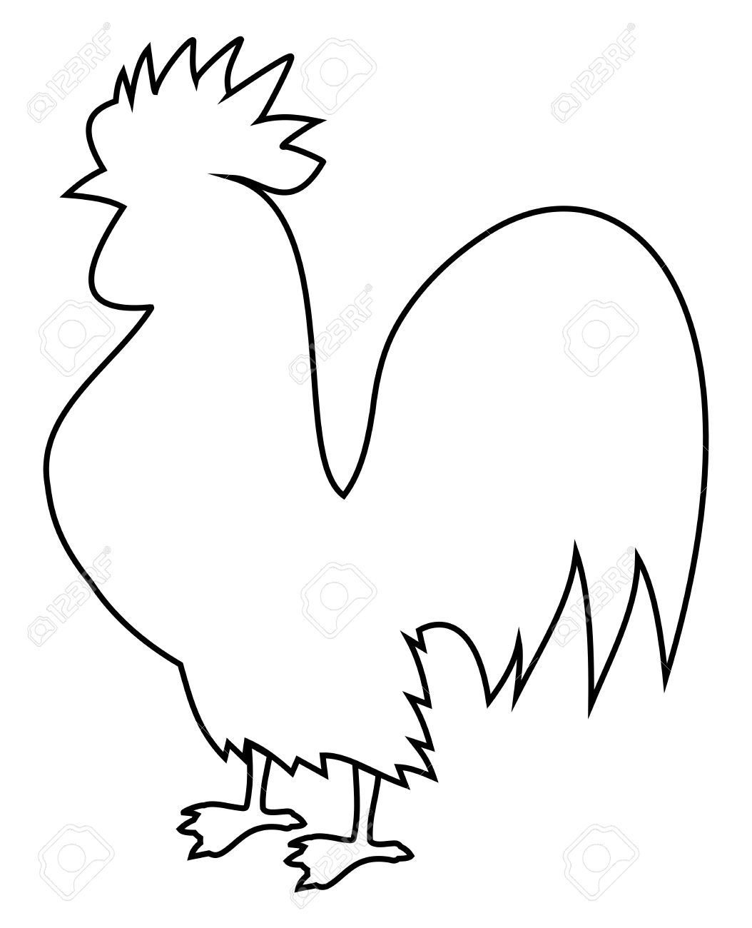 1054x1300 Drawn Rooster Outline