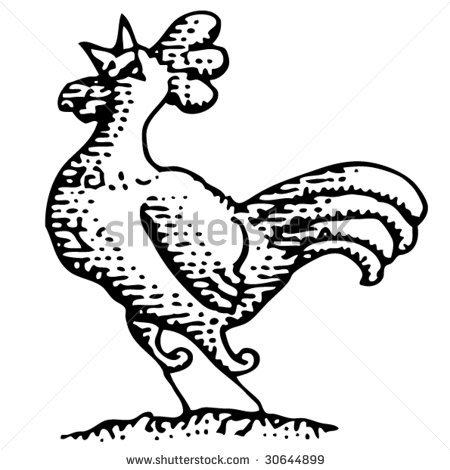 450x470 Drawing Of Rooster Rooster Black