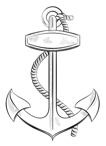 347x480 Anchor With Rope Coloring Page Free Printable Coloring Pages