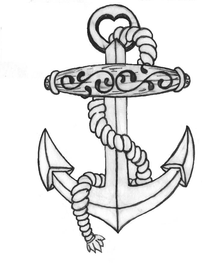 672x880 Anchor Tattoo Line Drawing By Inkjunkie88