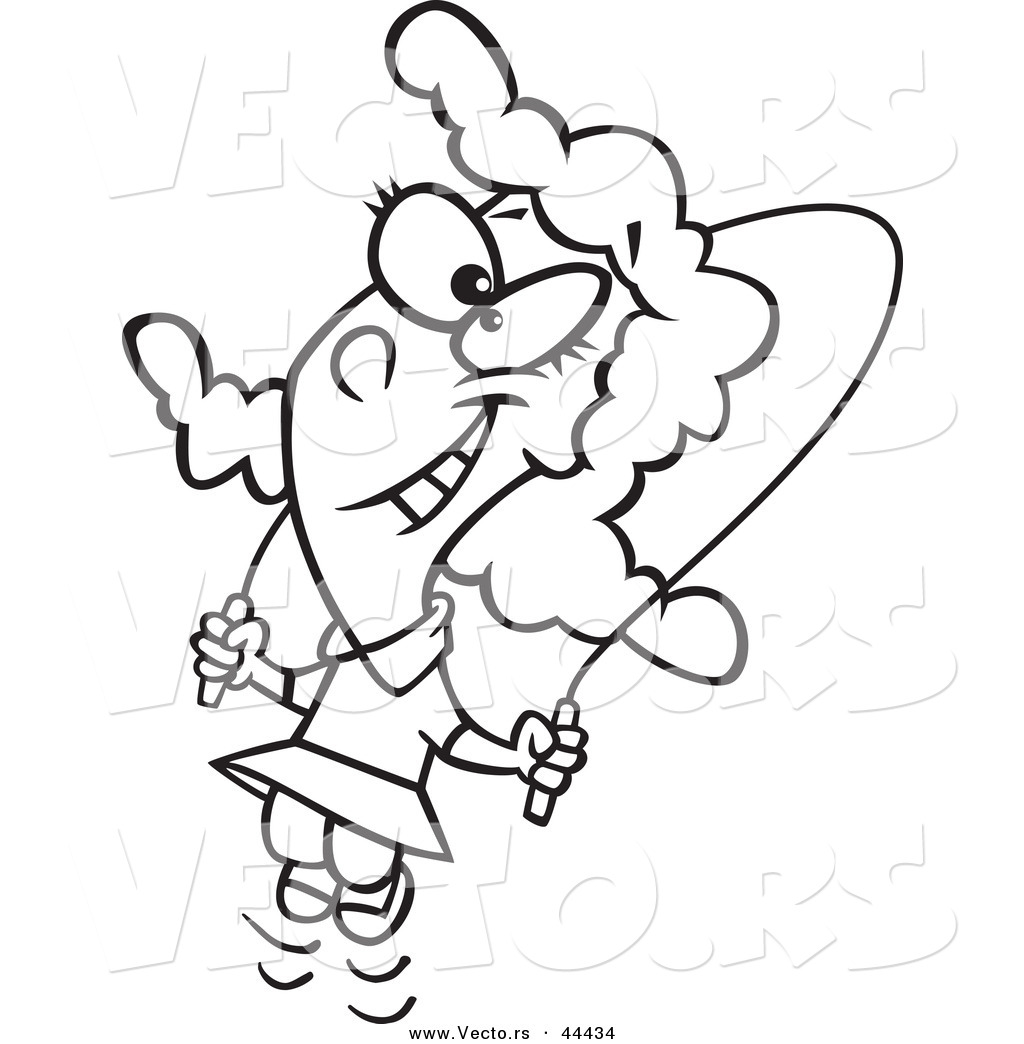 1024x1044 Vector Of A Happy Cartoon Girl Skipping Rope