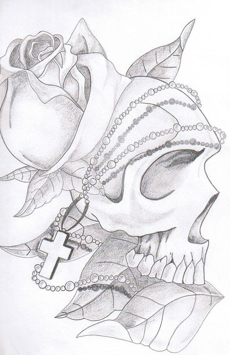 740x1140 Skull And Rosary Beads By Rawrr Im A Ninja
