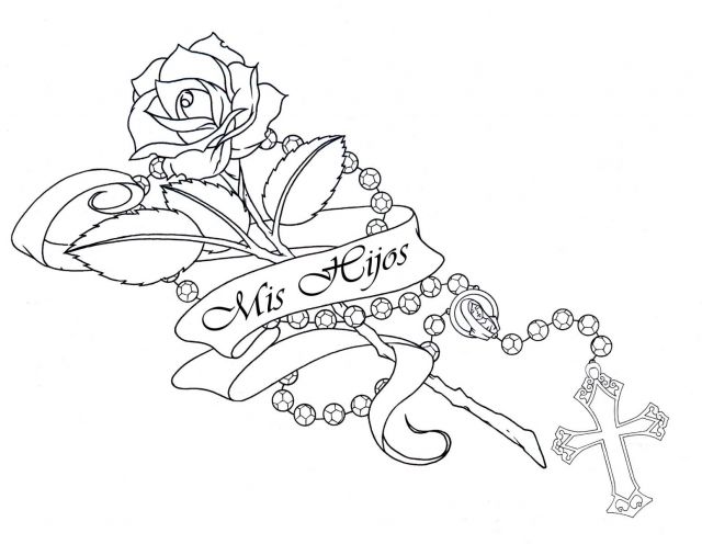 640x496 Cross Tattoo Designs With Names Cross Tattoo Design With Banner