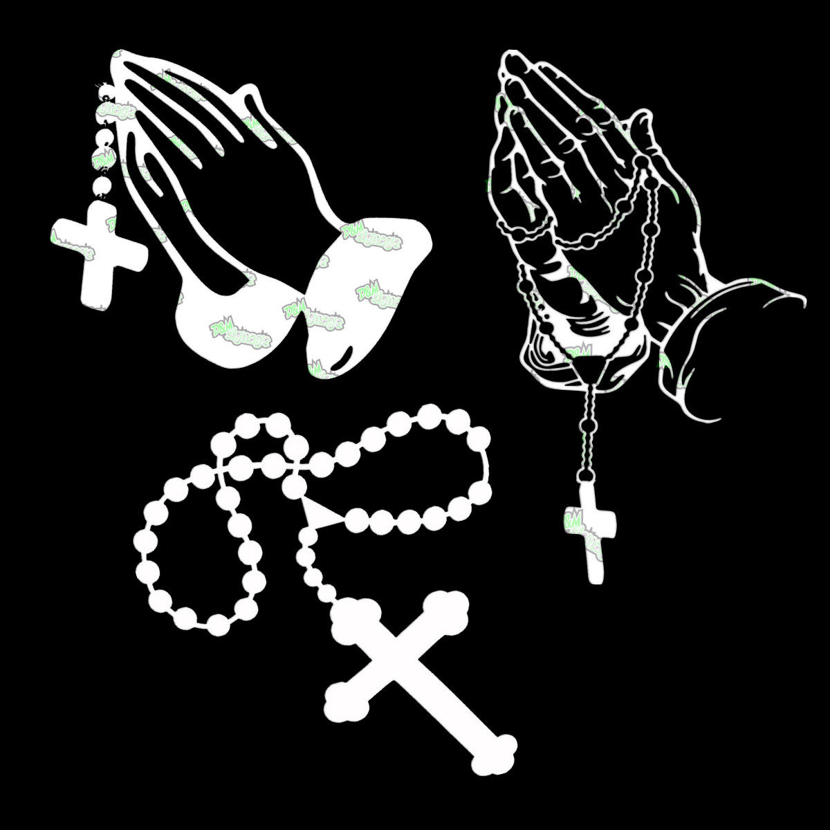 1200x1200 Rosary Beads Religious Car Window Truck Auto Bumper Laptop Wall