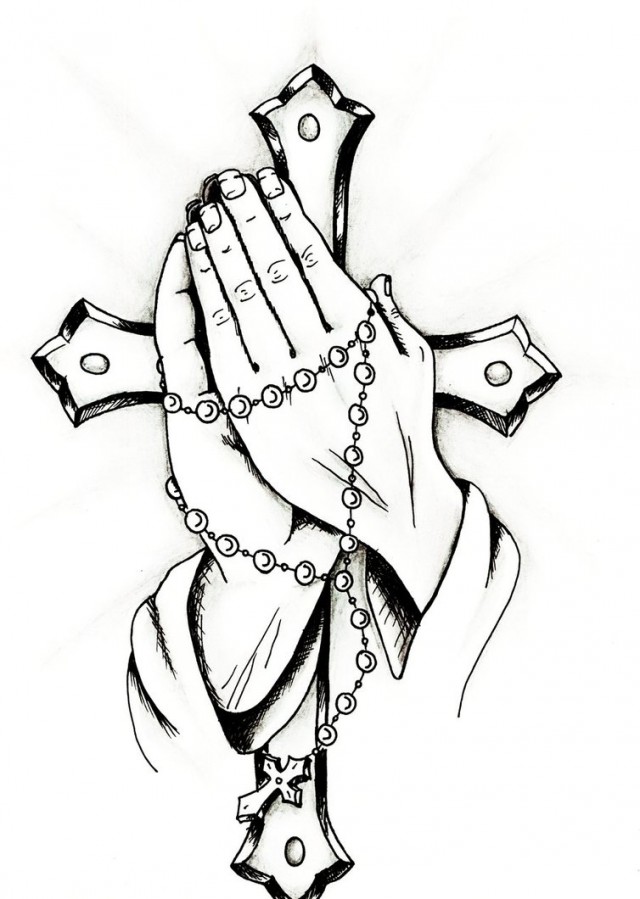 Rosary Cross Drawing at GetDrawings | Free download