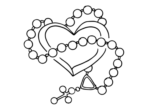 480x360 Rosary With Heart Coloring Page Free Printable Coloring Pages