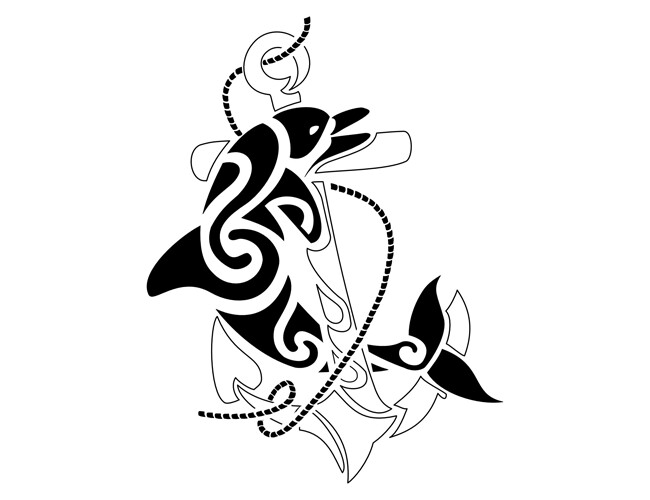 650x500 Dolphin Rosary Tattoo Stencil Tattoo (Minus The Swirl Design