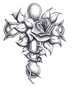 251x300 A Cross With A Rose By Lillyesama