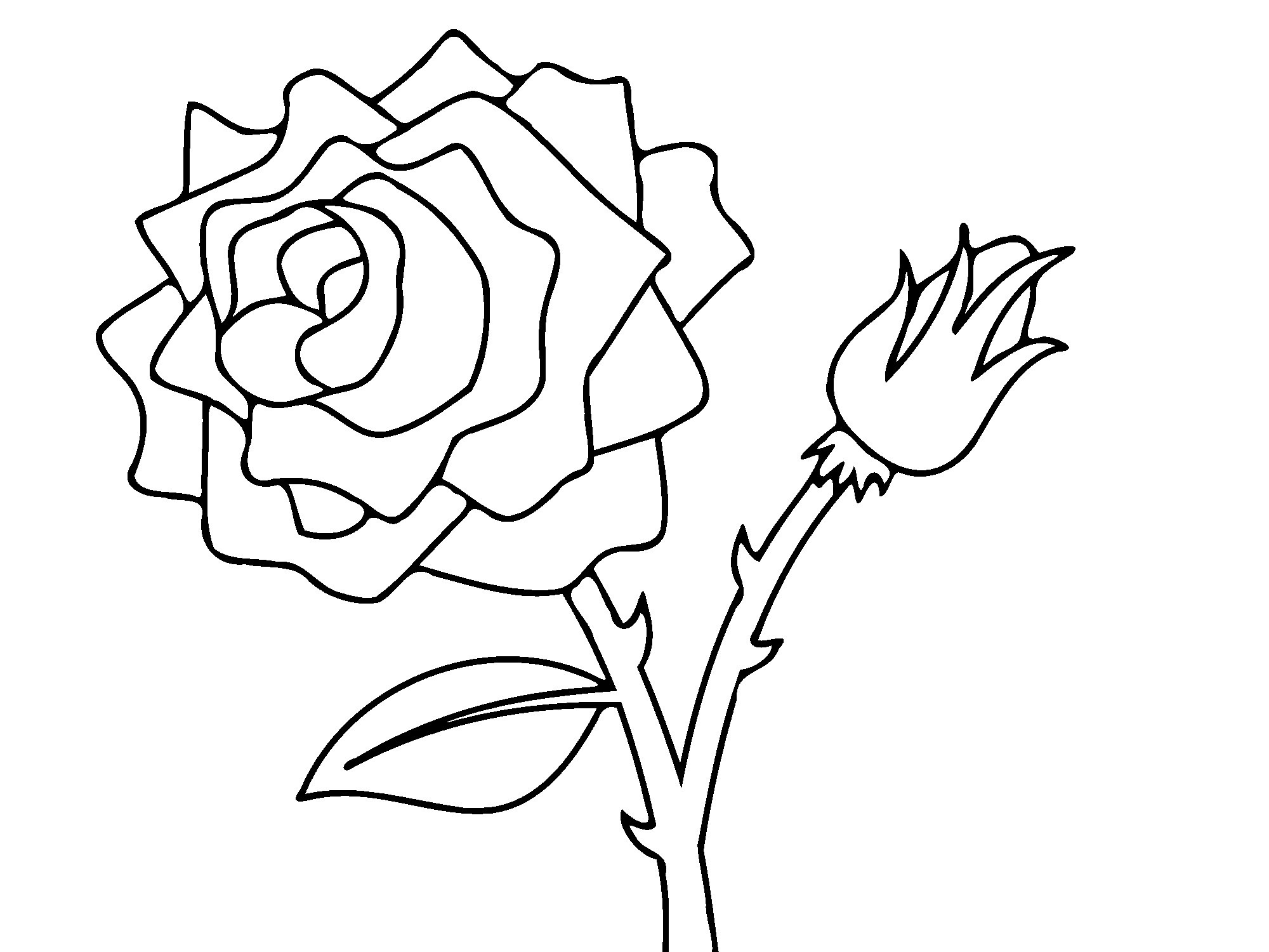 2000x1500 Rose Bud Flower Coloring Pages For Kids Inspirational Easy Kids