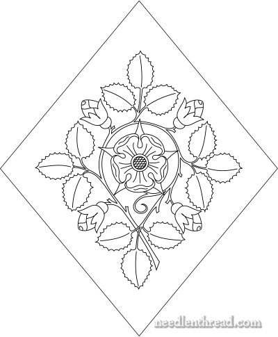 400x485 Free Hand Embroidery Pattern Rose With Buds
