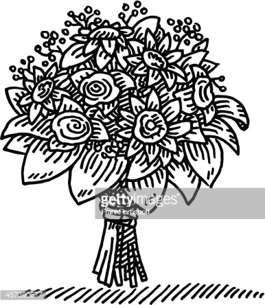 386x444 Pictures Flower Bunch Drawing Black And White,