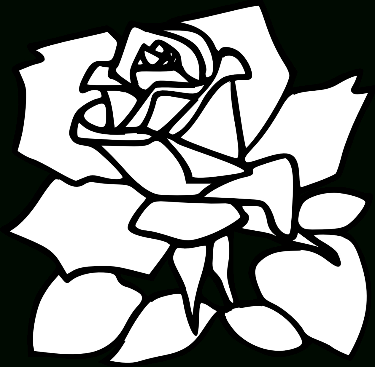 1264x1238 Rose Line Drawing Clip Art Rose Line Drawing Clip Art