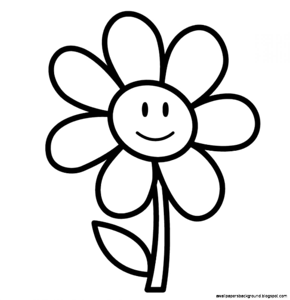 1103x1140 Flower Drawings With Color Easy Wallpapers Background