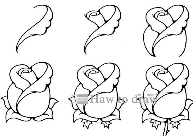 659x467 How To Draw A Rose With Pencil 3 Dibujo Rose