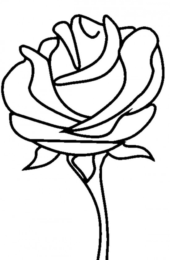 550x841 Coloring Pages Cute Coloring Pages Draw A Rose For Kids Flower