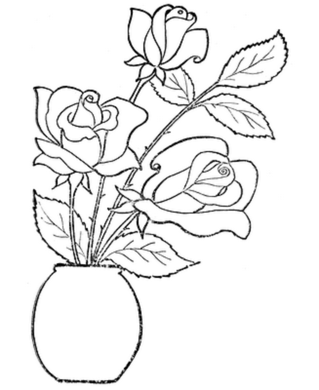 654x800 Coloring Pages Draw A Rose For Kids Coloring Pages