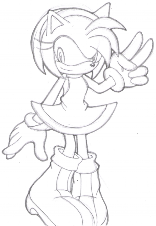 500x723 Amy Rose Sketch By Pendulonium
