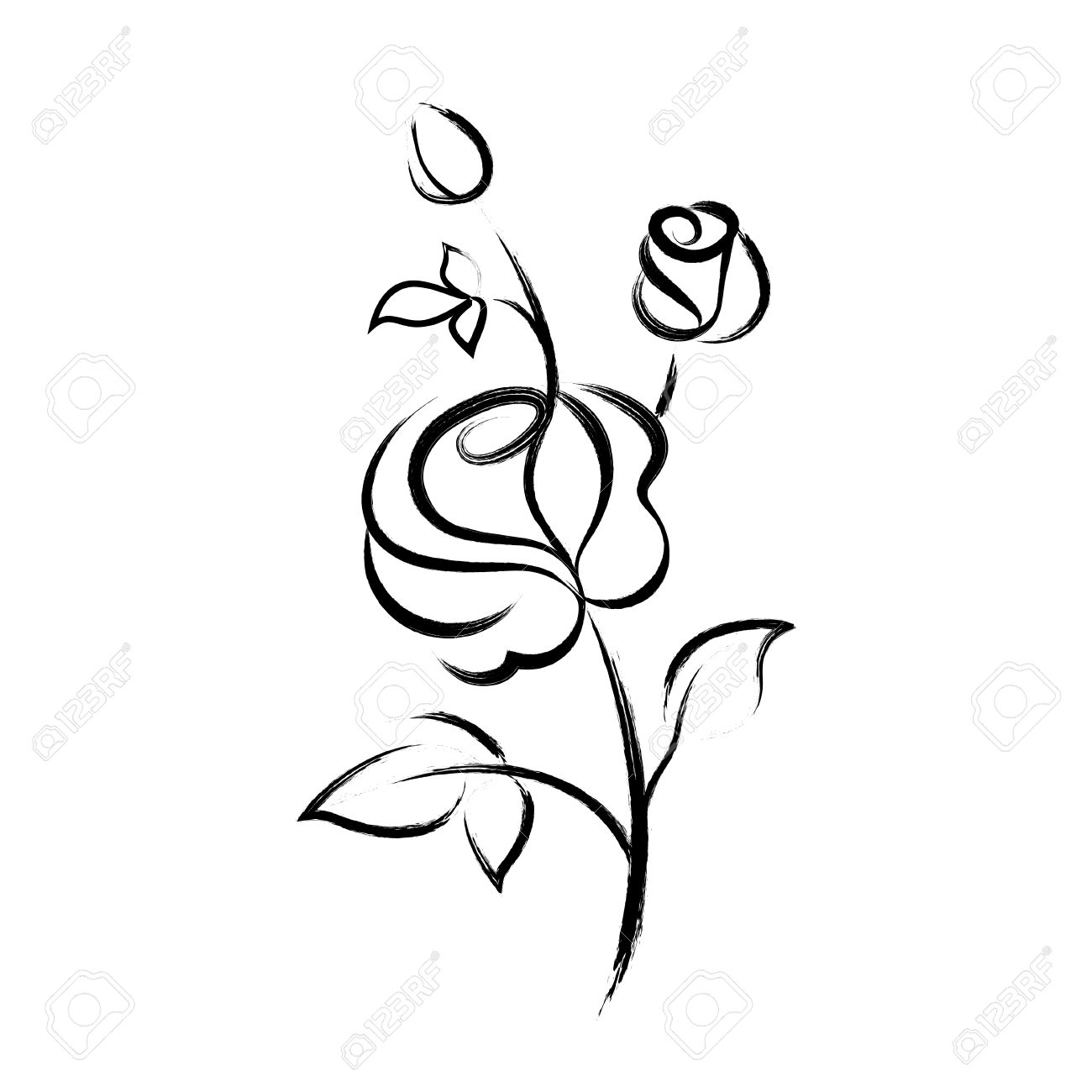 1300x1300 Dazzling Drawn Rose Roses Step By Pictures Flower And Hearts Easy