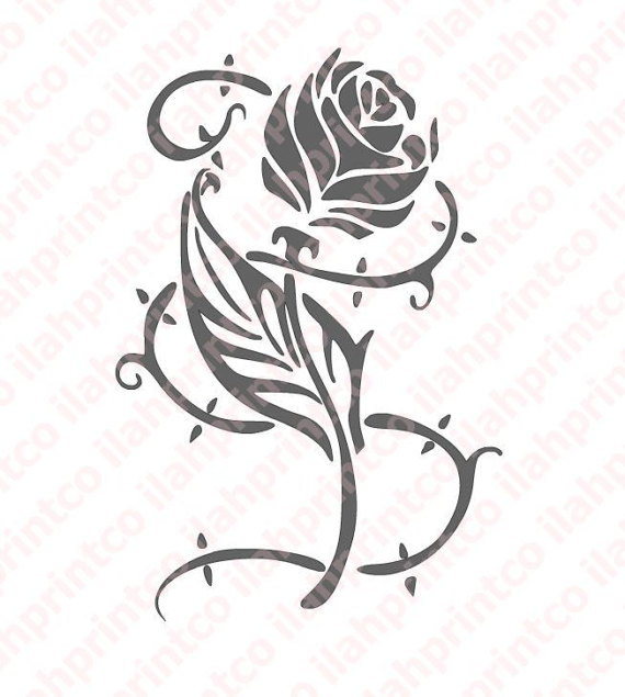 570x635 Beauty And The Beast Rose Decal