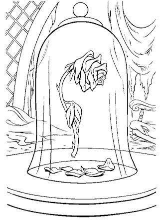 327x440 Beauty And The Beast Rose Coloring Page