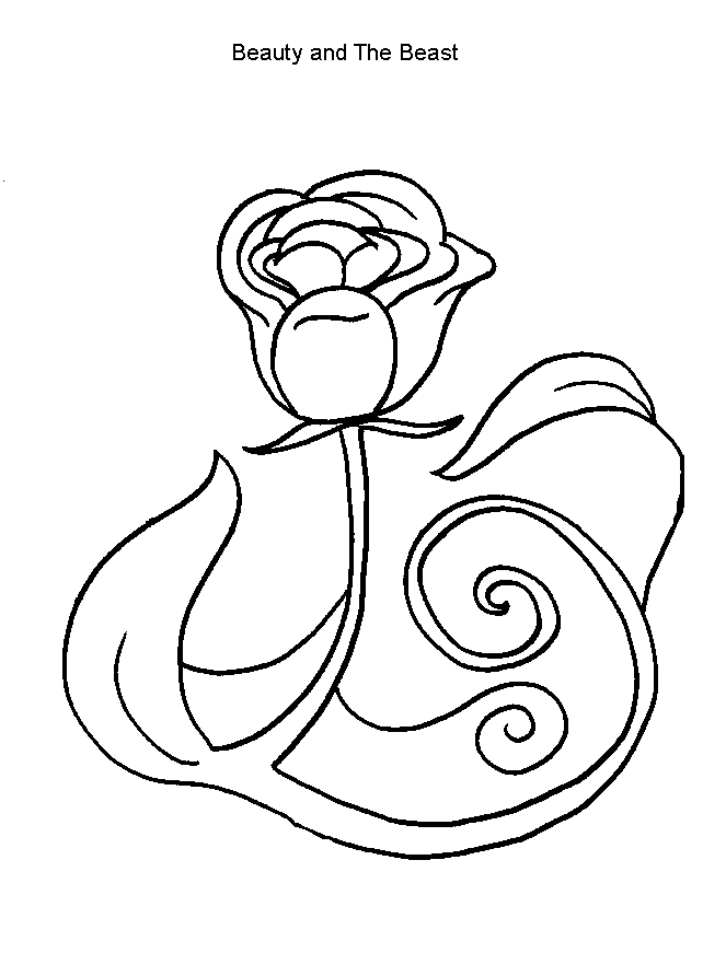 642x871 Beauty And The Beast Rose Coloring Pages