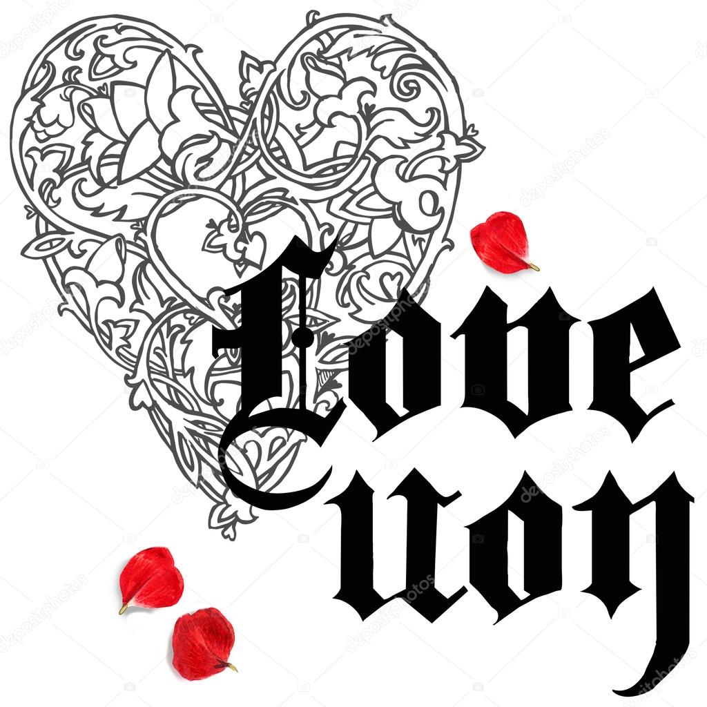 1024x1024 Valentines Day Card. Love You Greeting Card. Valentine Day Hand