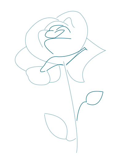 400x509 How To Draw A Rose Learn To Draw A Rose