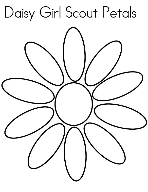 600x776 Daisy Flower Daisy Girl Scout Petals Coloring Page