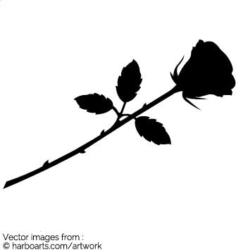 335x355 Download Single Rose Silhouette
