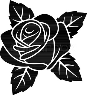 291x320 Flower Rose, Silhouette Stock Vector Colourbox