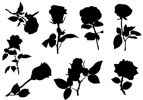 502x352 Lovely Rose Silhouette Vector Free Download Silhouette Clip Art