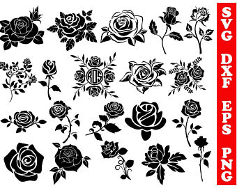 340x270 Rose Silhouette Etsy