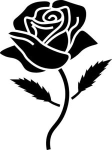 224x300 Window Wall Car Display Retro Rose Flower Silhouette Decal Vinyl
