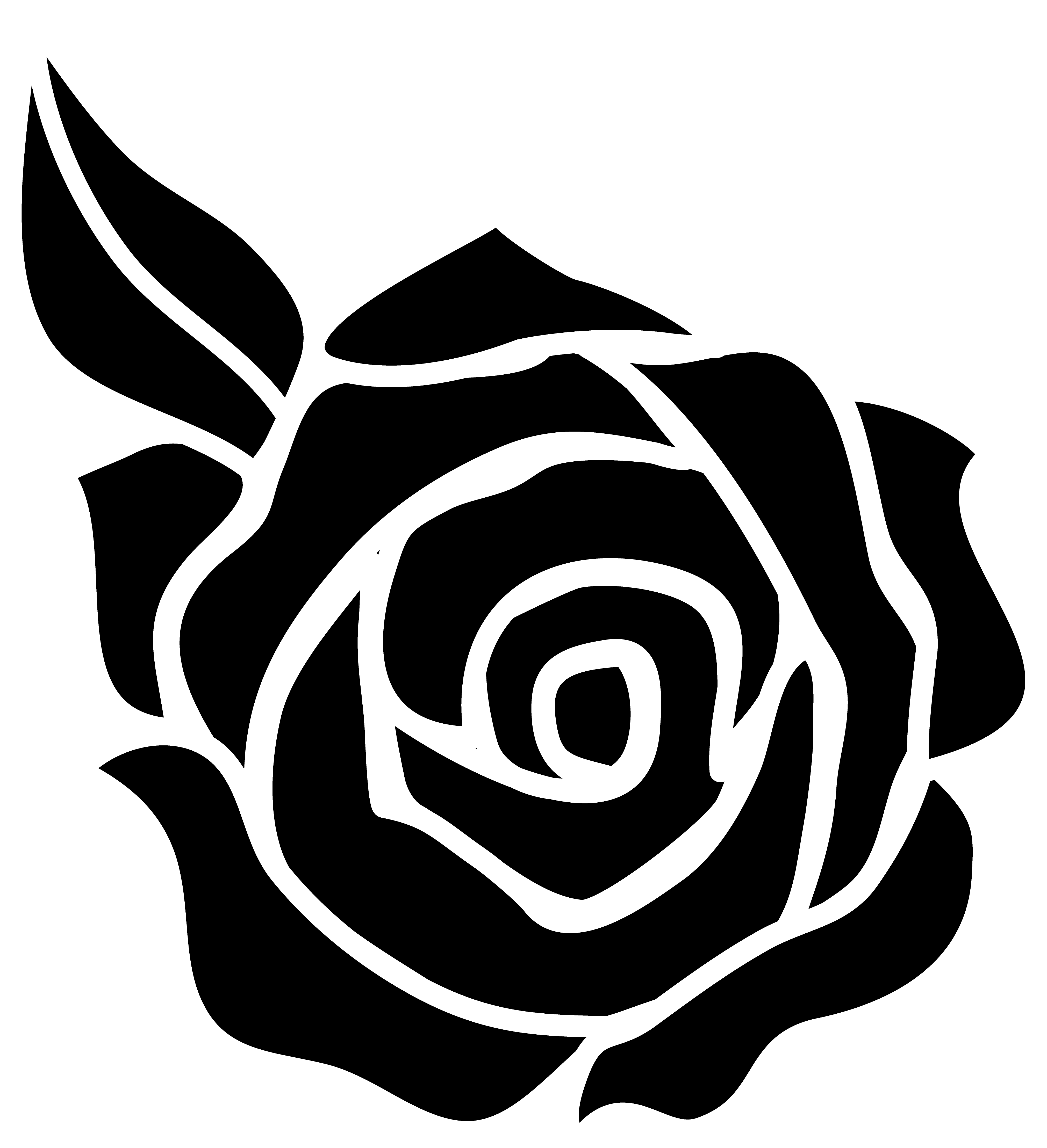 4042x4434 Black Rose Silhouette Design