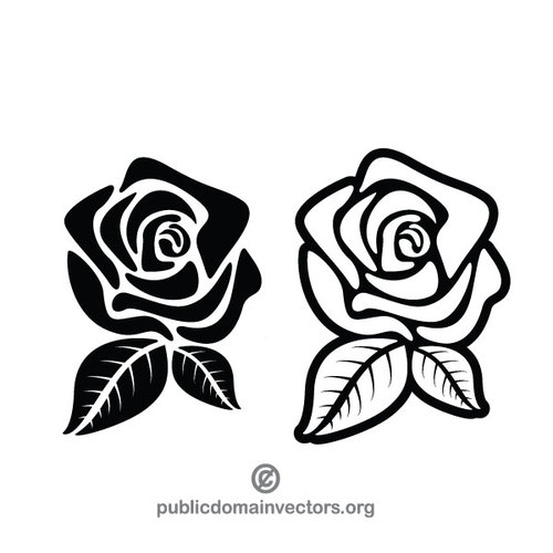 500x500 Black Rose Silhouette Public Domain Vectors