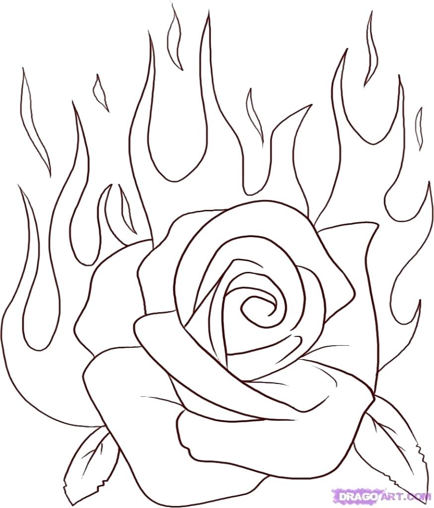 875x1024 Coloring Coloring A Rose