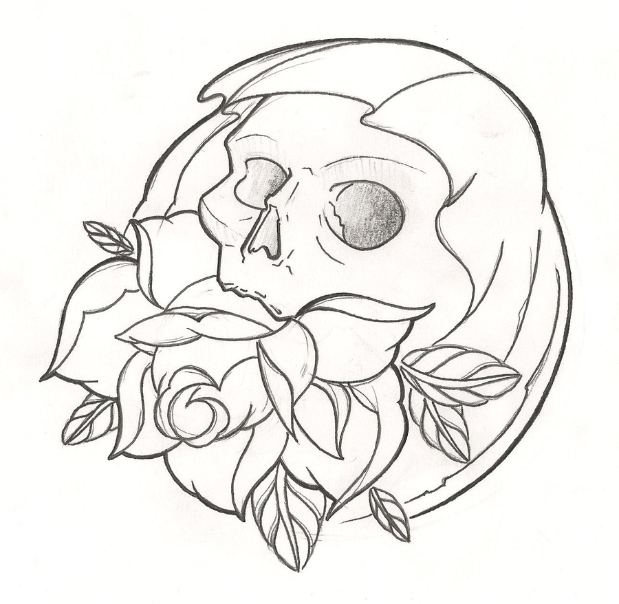 900x878 Rose Skull By Laranj4