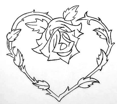 Rose Step By Step With A Heart Drawing at GetDrawings | Free download