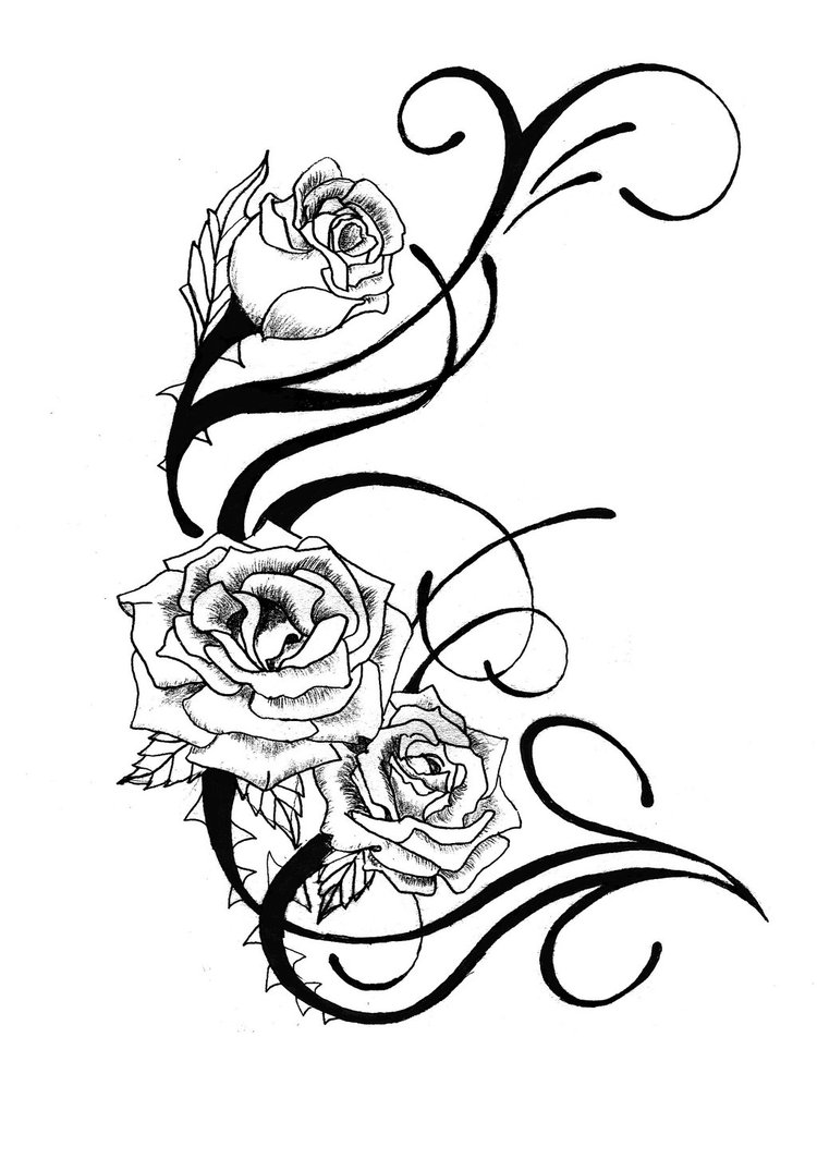 750x1064 Rose Tattoo Design By Csdesigns83