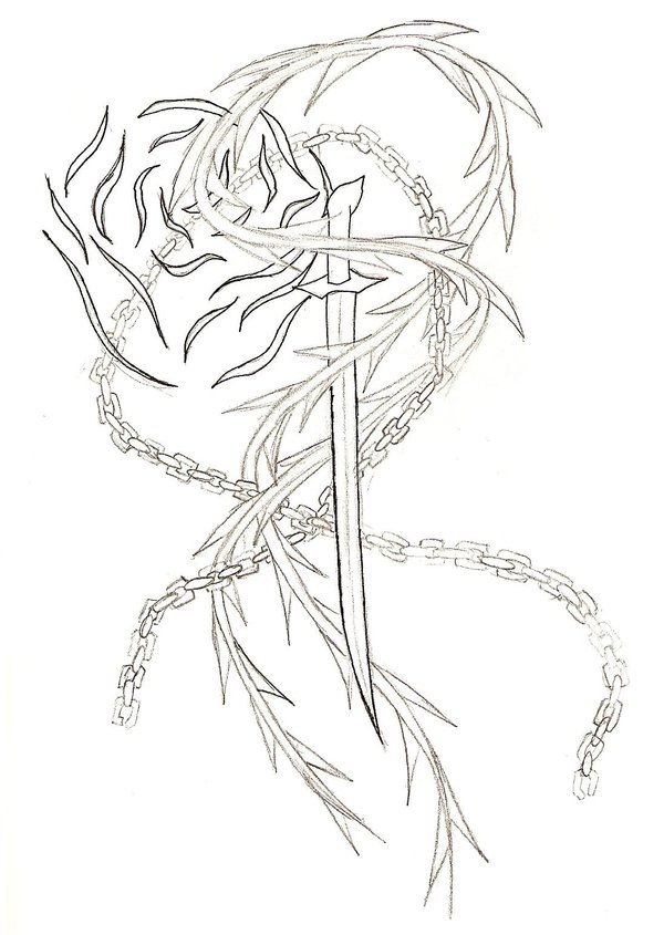 600x845 Rose Vine And A Sword By Chaoskit