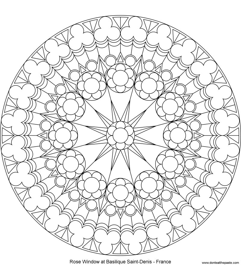 800x900 Don'T Eat The Paste Coloring Page Rose Window