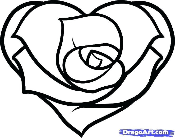 738x580 Unique Coloring Pages Of Hearts And Roses New Heart Drawing Free
